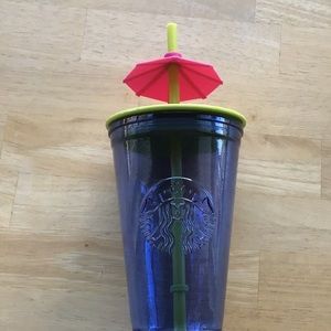 From the Hawaii Collection Umbrella & Straw glass Tumbler Cup